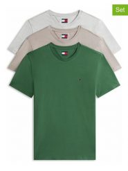 TOMMY JEANS Koszulki (3 szt.) w kolorze zielono-szarobrązowym rozmiar: XL. Brązowe bezrękawniki Tommy Jeans, xl, bez wzorów, z bawełny, bez kołnierzyka, bez ramiączek. Za 249.76 zł.
