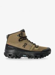 Buty turystyczne męskie On Running Cloudrock Mid WP. Zielone buty turystyczne On Running, bez wzorów, z materiału, bez zapięcia, trekkingowe. Za 878.89 zł.