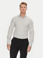 Calvin Klein Koszula Poplin Stretch Slim Shirt K10K108229 Szary Slim Fit. Szare koszule CALVIN KLEIN, m, bez wzorów, z bawełny, bez kołnierzyka, bez ramiączek. Za 239.99 zł.