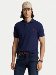 Polo Ralph Lauren Polo 710783656012 Granatowy Classic Fit. Niebieskie koszulki polo Polo Ralph Lauren, m, bez wzorów, z bawełny, bez kołnierzyka, bez ramiączek. Za 599.99 zł.