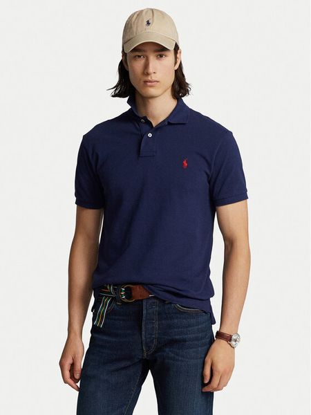 Polo Ralph Lauren Polo 710783656012 Granatowy Classic Fit. Niebieskie koszulki polo Polo Ralph Lauren, m, bez wzorów, z bawełny, bez kołnierzyka, bez ramiączek. Za 579.99 zł.