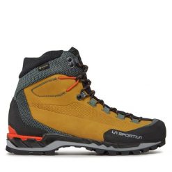 Trekkingi La Sportiva. Brązowe botki sznurowane La Sportiva, bez wzorów, bez obcasa, bez zapięcia. Za 1,209.00 zł.