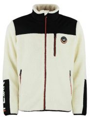 Peak Mountain Kurtka polarowa "Cafron" w kolorze beżowym rozmiar: M. Brązowe kurtki Peak Mountain, m, bez wzorów, z polaru, bez kaptura. Za 201.08 zł.