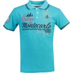 Koszulka polo "Katche" w kolorze turkusowym. Koszulki polo marki Geographical Norway Men, z haftami, z bawełny, polo, z krótkim rękawem. W wyprzedaży za 86.95 zł.