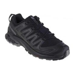 Buty Męskie 3D Bieganie Szerokie XA Pro V9. Czarne buty turystyczne Salomon, bez wzorów, z gumy, bez zapięcia, do biegania. Za 839.99 zł.