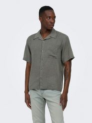 ONLY & SONS Koszula "Onslaurence" w kolorze szarym rozmiar: XXL. Szare koszule Only & Sons, xxl, bez wzorów, bez kołnierzyka, bez ramiączek. Za 87.40 zł.