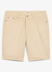 Lekkie bermudy z elastyczną wstawką w talii, z kolorowego denimu, regular fit. Brązowe jeansy bonprix, m. Za 47.99 zł.