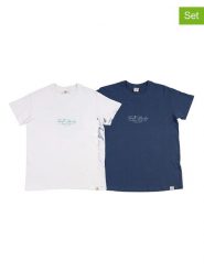 The Time of Bocha Koszulki (2 szt.) w kolorze granatowym i białym rozmiar: S. Białe bezrękawniki The Time of Bocha, s, bez wzorów, z bawełny, bez kołnierzyka, bez ramiączek. Za 86.99 zł.