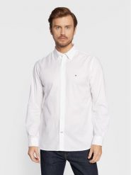Tommy Hilfiger Koszula Core Flex Poplin MW0MW25035 Biały Regular Fit. Białe koszule Tommy Hilfiger, m, bez wzorów, z bawełny, bez kołnierzyka, bez ramiączek. Za 239.99 zł.