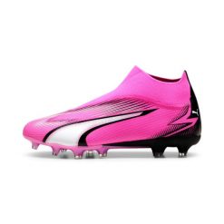 Buty piłkarskie Puma Ultra Match+ LL FG/AG. Czerwone buty treningowe Puma, bez wzorów, do piłki nożnej. Za 160.99 zł.
