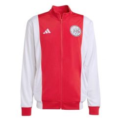Koszulka treningowa Ajax Amsterdam 2025/26. Białe bluzy Adidas, bez wzorów, bez kaptura. Za 320.50 zł.