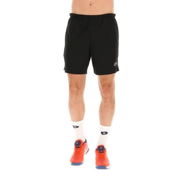 Spodenki tenisowe męskie Lotto Squadra III short 7. Czarne krótkie spodenki sportowe Lotto, m, bez wzorów, z materiału. Za 145.00 zł.