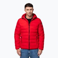 Kurtka zimowa męska Pitbull Seacoast 3 Quilted Hooded. Czerwone kurtki PITBULL, na zimę, m, bez wzorów, z poliesteru, bez kaptura. Za 309.99 zł.