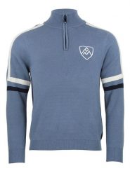 Peak Mountain Sweter "Casta" w kolorze błękitnym rozmiar: L. Niebieskie swetry nierozpinane Peak Mountain, l, bez wzorów, bez kołnierzyka, bez ramiączek. Za 243.45 zł.