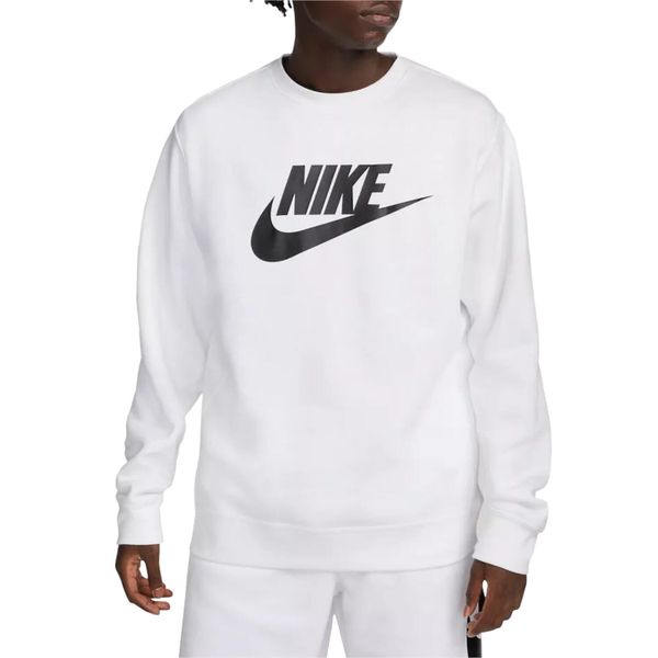 Bluza dresowa sportowa męska Sportswear Club Fleece. Białe bluzy bez kaptura Nike, m, bez wzorów, z bawełny, bez kaptura. Za 199.99 zł.
