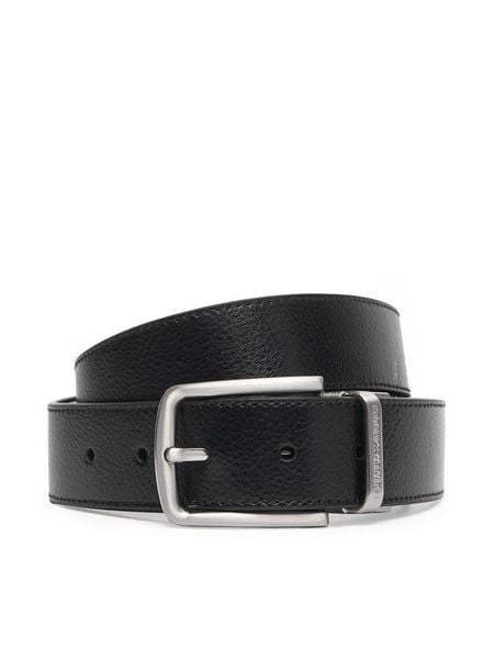 Emporio Armani Pasek EM007172 AF29130 MC593 Czarny. Czarne paski Emporio Armani, bez wzorów, ze skóry. Za 569.99 zł.