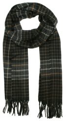 Szalik z Frędzlami, Miękki, Czarno-Brazowy w Kratkę, Firmy V.Fraas -Cashmink- Męski. Brązowe szaliki V. Fraas, bez wzorów, z materiału. Za 59.00 zł.