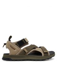 Clarks Sandały ATL Trek Tide 26181522 Beżowy. Brązowe sandały Clarks, z materiału, bez zapięcia. Za 379.99 zł.