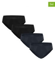 Fila Slipy (4 pary) w kolorze granatowym i czarnym rozmiar: S. Czarne slipki Fila, s, bez wzorów. Za 82.99 zł.