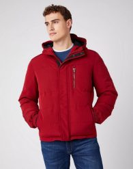 ZIMOWA KURTKA MĘSKA WRANGLER THE BODYGUARD BIKING RED W4D7WWX2G 112141360. Czerwone kurtki Wrangler, na zimę, m, bez wzorów, bez kaptura. Za 369.99 zł.
