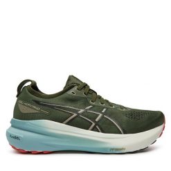 Buty do biegania Asics. Zielone buty do biegania ASICS, bez wzorów, bez zapięcia, do biegania, asics gel kayano. Za 659.99 zł.