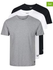 Reebok Koszulki (3 szt.) "Santo" w kolorze czarnym, białym i szarym rozmiar: XL. Białe bezrękawniki Reebok, xl, bez wzorów, bez kołnierzyka, bez ramiączek. Za 122.96 zł.