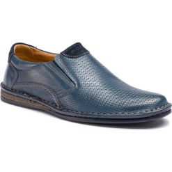 Półbuty KRISBUT - 5102A-6-9 Granatowy. Niebieskie eleganckie półbuty Krisbut, bez wzorów, z materiału, bez obcasa, bez zapięcia. W wyprzedaży za 199.00 zł.