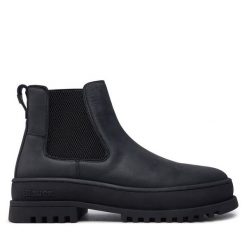 Sztyblety Blauer. Czarne botki sznurowane Blauer, bez wzorów, bez obcasa, bez zapięcia. Za 729.99 zł.