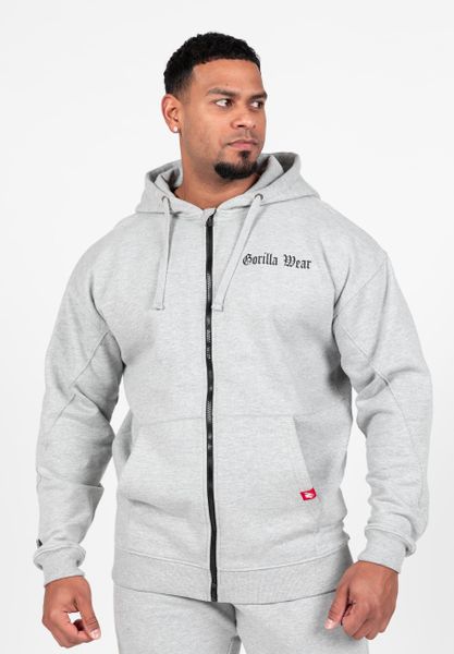 Utah Bluza z kapturem zapinana na suwak ight Szary Melange. Szare bluzy z kapturem GORILLA WEAR, l, bez wzorów, z bawełny, z kapturem. Za 255.00 zł.