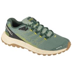 Buty do biegania męskie, Fly Strike. Zielone buty do biegania Merrell, bez wzorów, z gumy, bez zapięcia, do biegania. Za 339.99 zł.
