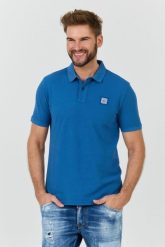 GUESS Niebieskie polo Washed. Niebieskie koszulki polo Guess, l, z aplikacjami, bez kołnierzyka, bez ramiączek. W wyprzedaży za 294.99 zł.
