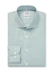 OLYMP Koszula "Level 5" - Body fit - w kolorze zielono-białym rozmiar: 45. Białe koszule Olymp, bez wzorów, z bawełny, bez kołnierzyka, bez ramiączek. Za 117.73 zł.