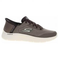 Buty do chodzenia męskie Skechers Go Walk Flex New World. Brązowe buty sportowe casual Skechers, bez wzorów, z materiału, bez zapięcia. Za 559.00 zł.