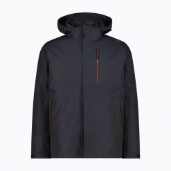 Kurtka ocieplana męska CMP 36Z2257D Zip Hood Detachable Inn. Czarne kurtki CMP, m, bez wzorów, z materiału, z kapturem. Za 659.99 zł.