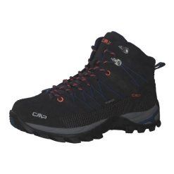 Buty trekkingowe męskie CMP Rigel Mid Wp. Czarne buty trekkingowe CMP, bez wzorów, z gumy, bez zapięcia. Za 299.00 zł.