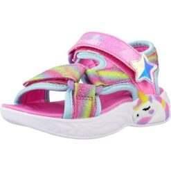 Sandały SKECHERS UNICORN DREAMS SANDAL- DREAMY Rose. Czerwone sandały Skechers, z materiału, bez zapięcia. Za 179.99 zł.