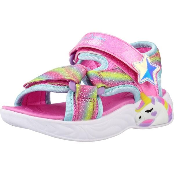 Sandały SKECHERS UNICORN DREAMS SANDAL- DREAMY Rose. Czerwone sandały Skechers, z materiału, bez zapięcia. Za 179.99 zł.