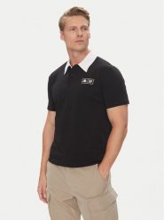 Kappa Polo Authentic Nilde 351R2IW Czarny Regular Fit. Czarne koszulki polo Kappa, m, bez wzorów, z bawełny, bez kołnierzyka, bez ramiączek. Za 239.99 zł.