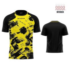 Koszulka Givova Art Interlock M/C - 4XS. Czarne t-shirty sportowe Givova, bez wzorów, z dzianiny, bez ramiączek, na fitness i siłownię. Za 147.50 zł.