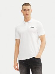 KARL LAGERFELD Polo 745088 552235 Biały Regular Fit. Białe koszulki polo KARL LAGERFELD, m, bez wzorów, z bawełny, bez kołnierzyka, bez ramiączek. Za 249.99 zł.