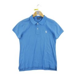 Second life - Koszulka polo męska z krótkim rękawem - Stan dobry. Niebieskie koszulki polo RALPH LAUREN, m, bez wzorów, bez kołnierzyka, bez ramiączek, na golfa. Za 105.71 zł.