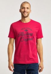 MĘSKI T-SHIRT MUSTANG ALEX C PRINT TANGO RED 1009039 7202. Czerwone t-shirty Mustang, m, bez wzorów, bez kołnierzyka, bez ramiączek. Za 69.99 zł.