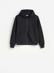 Bluza z kapturem - czarny. Czarne bluzy z kapturem Reserved, l, bez wzorów, z bawełny, z kapturem. Za 149.99 zł.