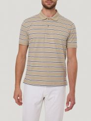 Pierre Cardin Koszulka polo w kolorze beżowo-czarnym rozmiar: 3XL. Brązowe koszulki polo Pierre Cardin, xl, bez wzorów, z bawełny, bez kołnierzyka, bez ramiączek. Za 122.95 zł.