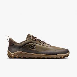 Buty barefoot męskie Vivobarefoot Tracker Leather Low bracken. Brązowe buty trekkingowe VIVOBAREFOOT, bez wzorów, bez zapięcia. Za 749.99 zł.