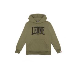 Leone 1947 Basic Winter-Kapuzenpullover zum Überziehen für Kinder. Zielone bluzy LEONE 1947 APPAREL, bez wzorów, z bawełny, bez kaptura. W wyprzedaży za 87.99 zł.