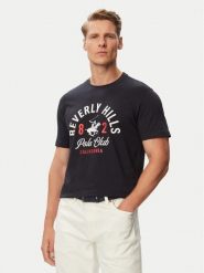 Beverly Hills Polo Club T-Shirt P-SS26M-TS1290NVY Granatowy Regular Fit. Niebieskie koszulki polo Beverly Hills Polo Club, m, bez wzorów, z bawełny, bez kołnierzyka, bez ramiączek. Za 149.99 zł.