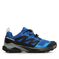 Trekkingi Salomon. Niebieskie buty trekkingowe Salomon, bez wzorów, bez zapięcia. Za 399.99 zł.