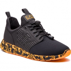 Sneakersy EA7 EMPORIO ARMANI - X8X009 XK009 A212 Black/Orange. Czarne buty sportowe casual marki EA7 Emporio Armani, z materiału. Za 739.00 zł.