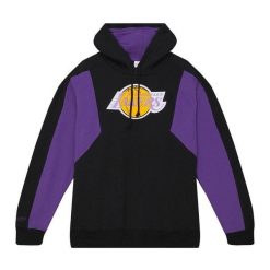 Polar z kapturem Los Angeles Lakers Color Blocked 2.0. Czarne bluzy z polaru Mitchell & Ness, m, bez wzorów, z polaru, z kapturem. Za 437.50 zł.